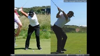 Jon Rahm golf swing  Long Iron faceon amp downtheline July 2017 [upl. by Astra]