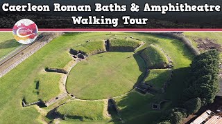 CAERLEON ROMAN BATHS amp AMPHITHEATRE WALES  Walking Tour  Pinned on Places [upl. by Vergos695]