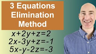 Solving Systems of 3 Equations Elimination [upl. by Ilat982]