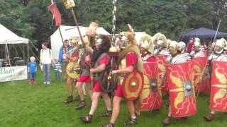 Roman Reenactment at the Amphitheatre in Caerleon Marching In [upl. by Owain91]