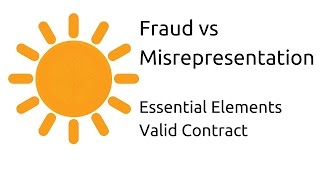 Fraud vs Misrepresentation  Other Essential Elements of a Valid Contract  CA CPT  CS amp CMA [upl. by Sateia]